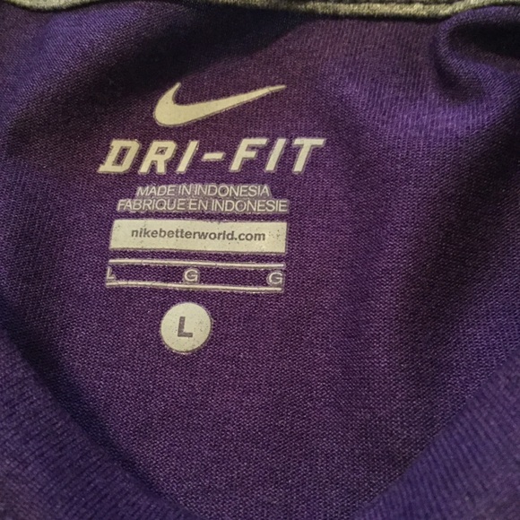 Nike Purple Boys Large Dri Fit Short Sleeve Top - Picture 3 of 5